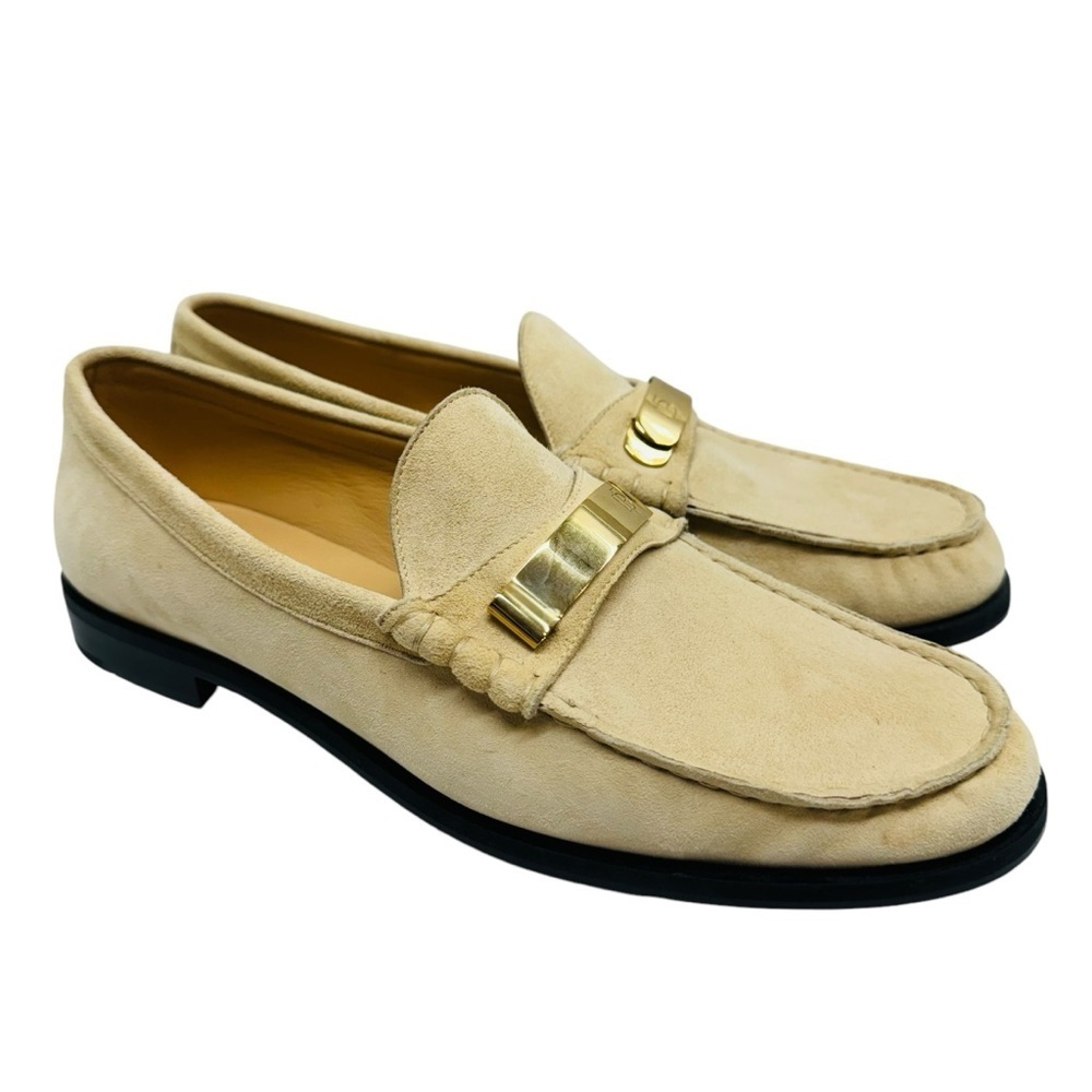 Dear Frances Luca Loafer Shoes Women’s Size 42 US 12 Sand Beige Leather Suede